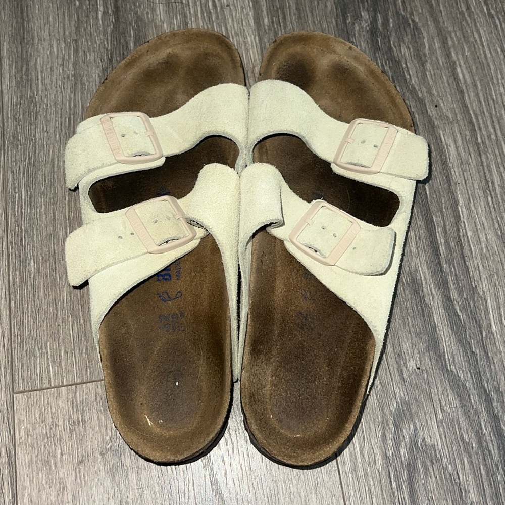 COPY - Birkenstock Cream/Beige Suede Double Strap Sandals